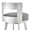 Armen Living Lynof Swivel Counter Stool in Brushed Stainless Steel with Light Gray Faux Leather 840254335462 - alternate 2